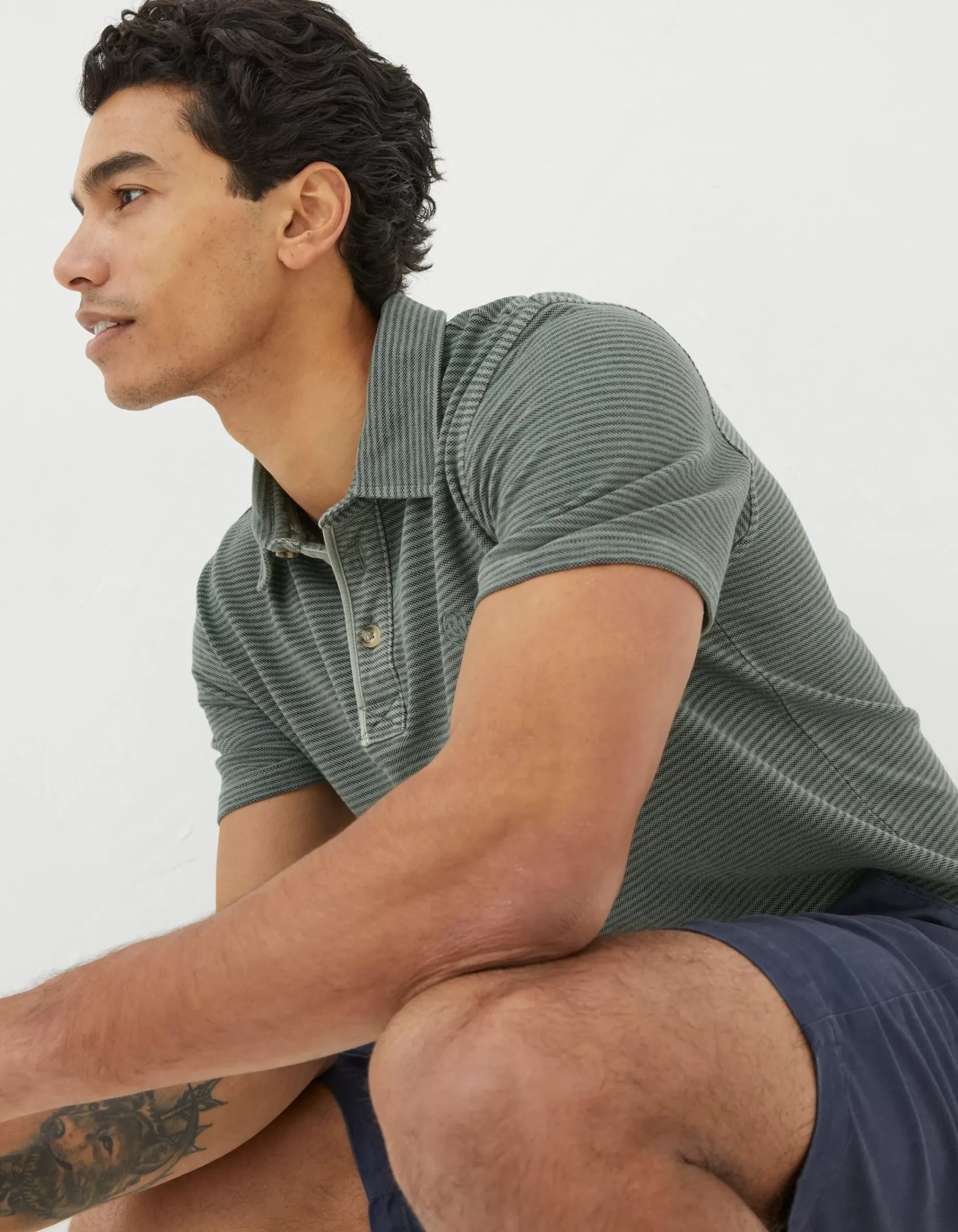 Organic Cotton Fine Stripe Polo