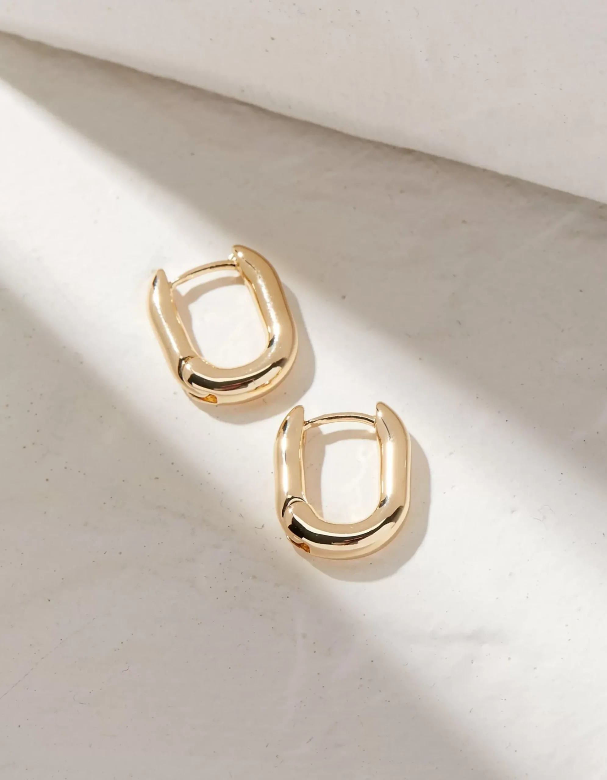Oval Huggy Hoop Earrings
