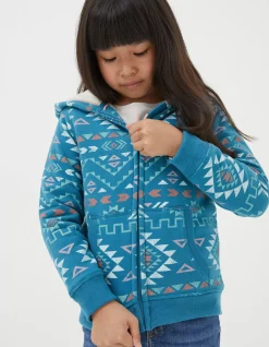Pattern Zip Sweat Hoodie