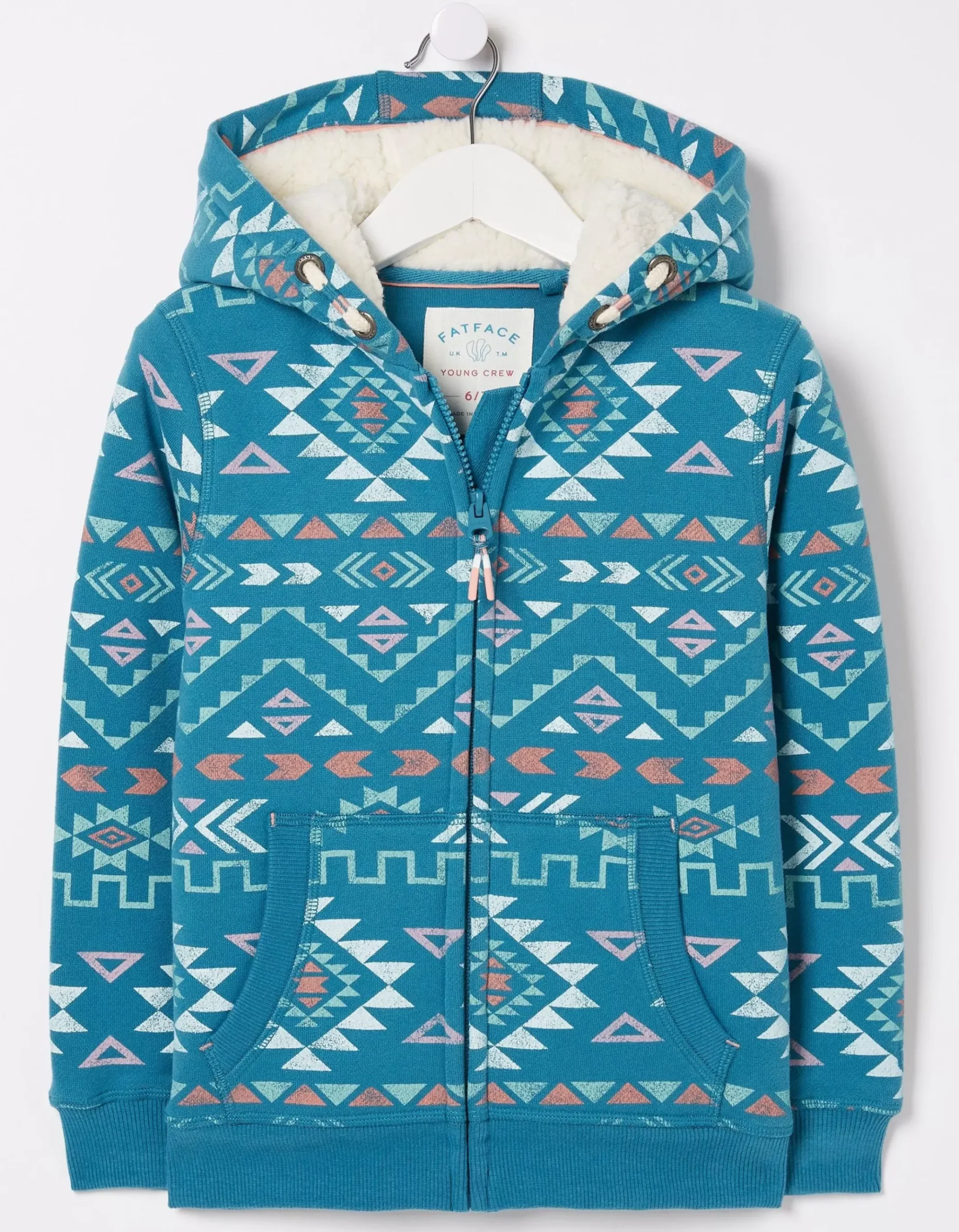 Pattern Zip Sweat Hoodie