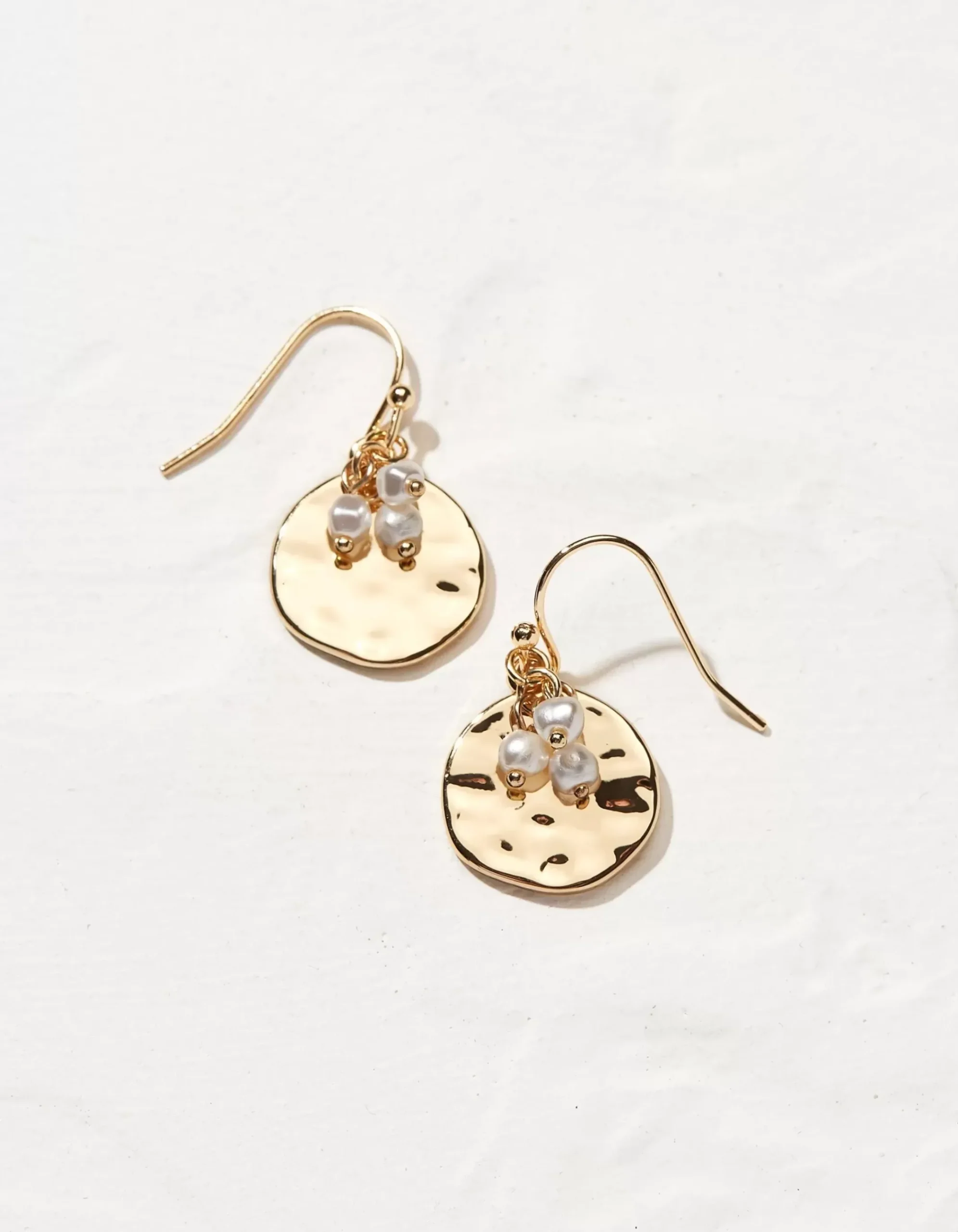 Pearl And Disc Earrings