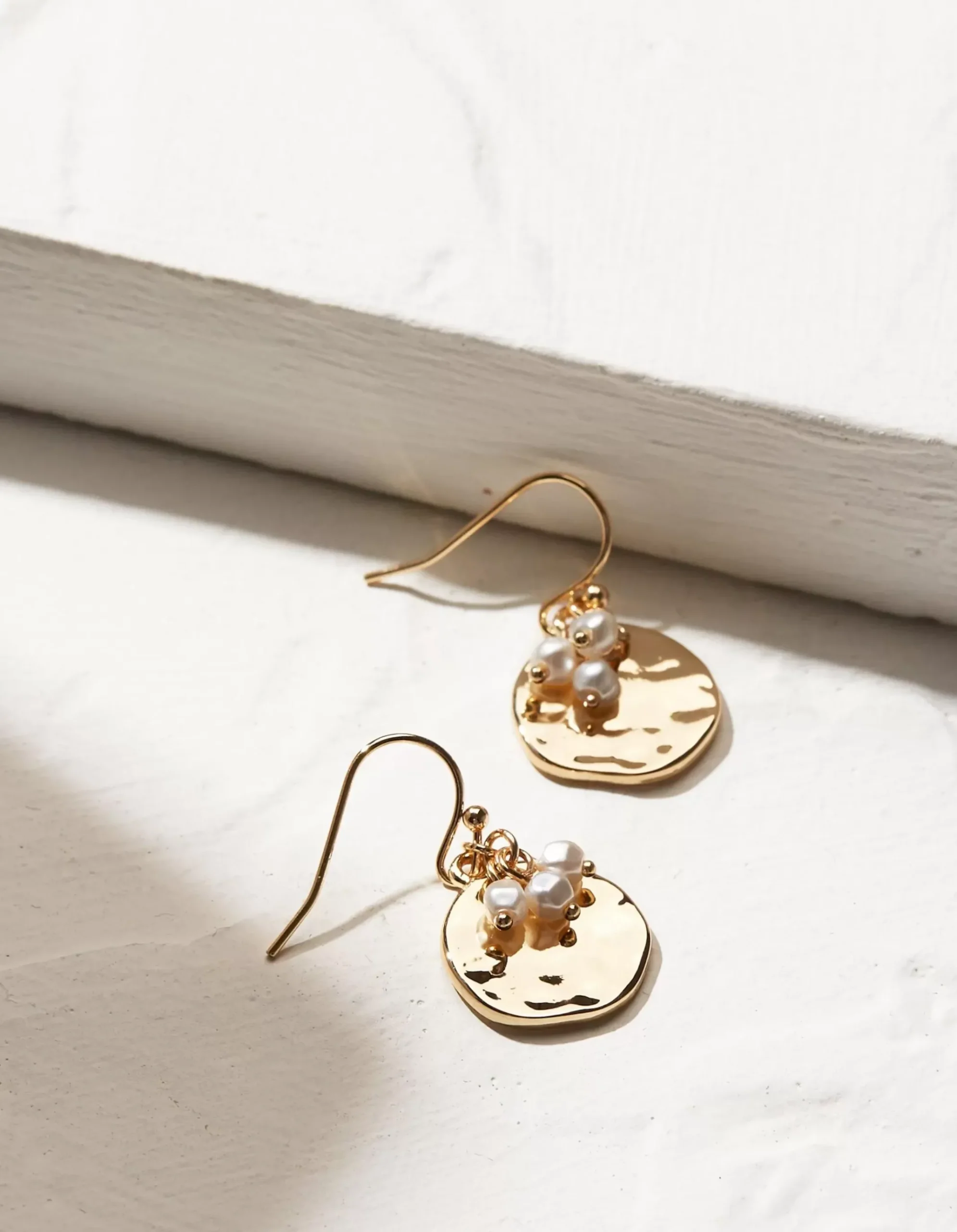 Pearl And Disc Earrings