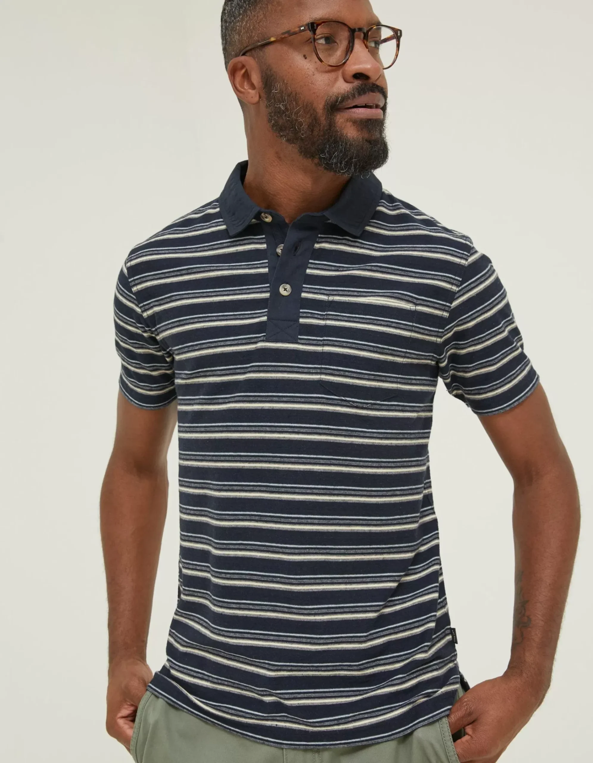 Perranporth Stripe Polo T-Shirt