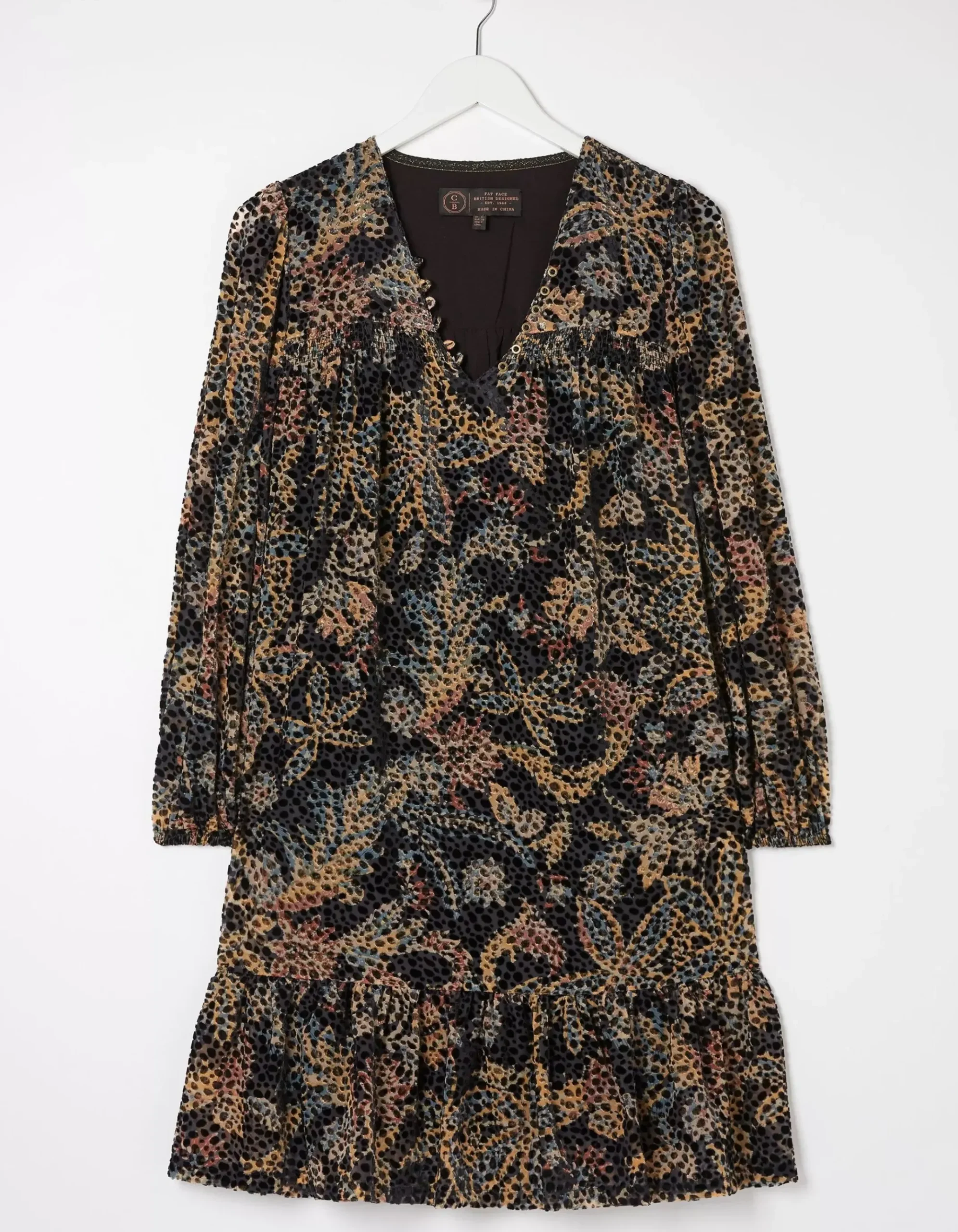 Poplar Floral Devore Dress