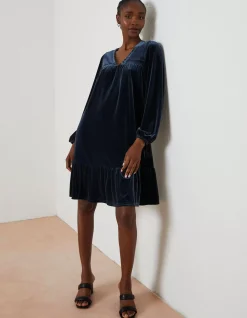 Poplar Velvet Swing Dress