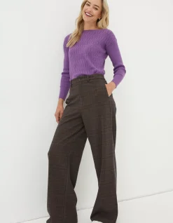 Presley Check Wide Leg Trousers