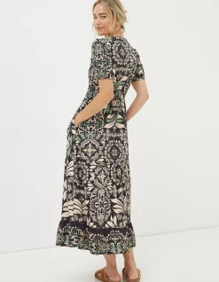 Priya Mosaic Leaf Midi Dress