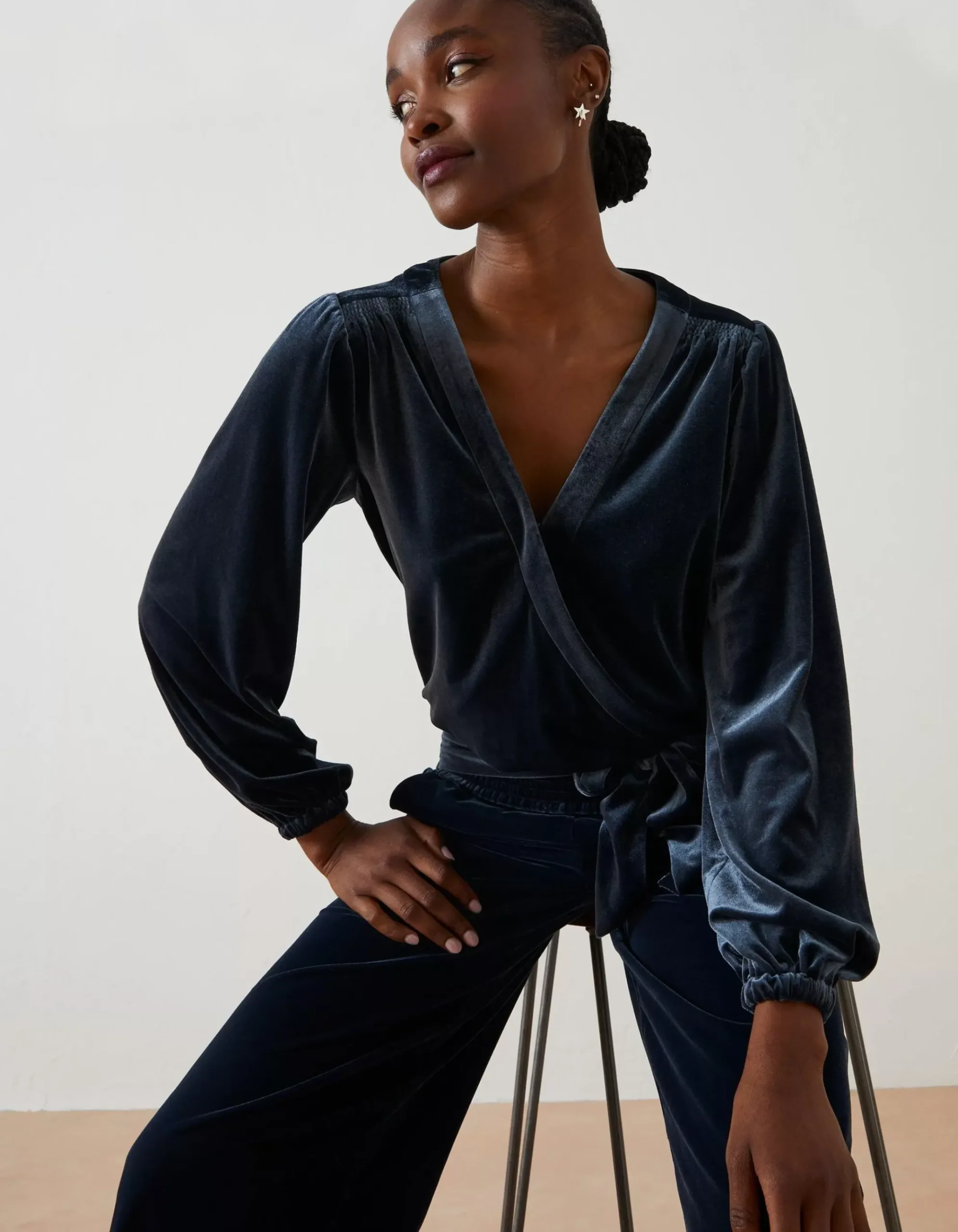 Reese Velvet Wrap Top