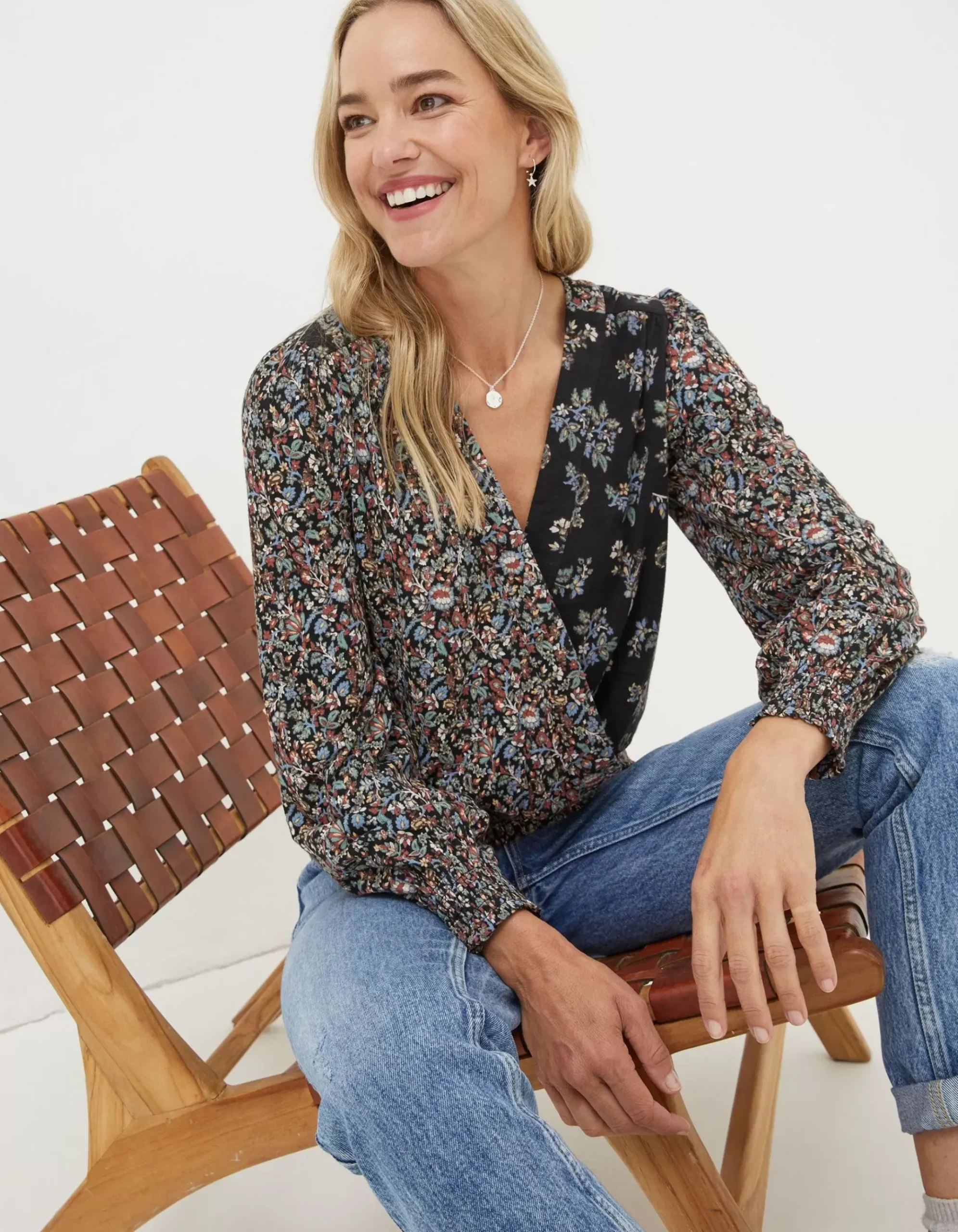 Remi Craft Floral Wrap Top