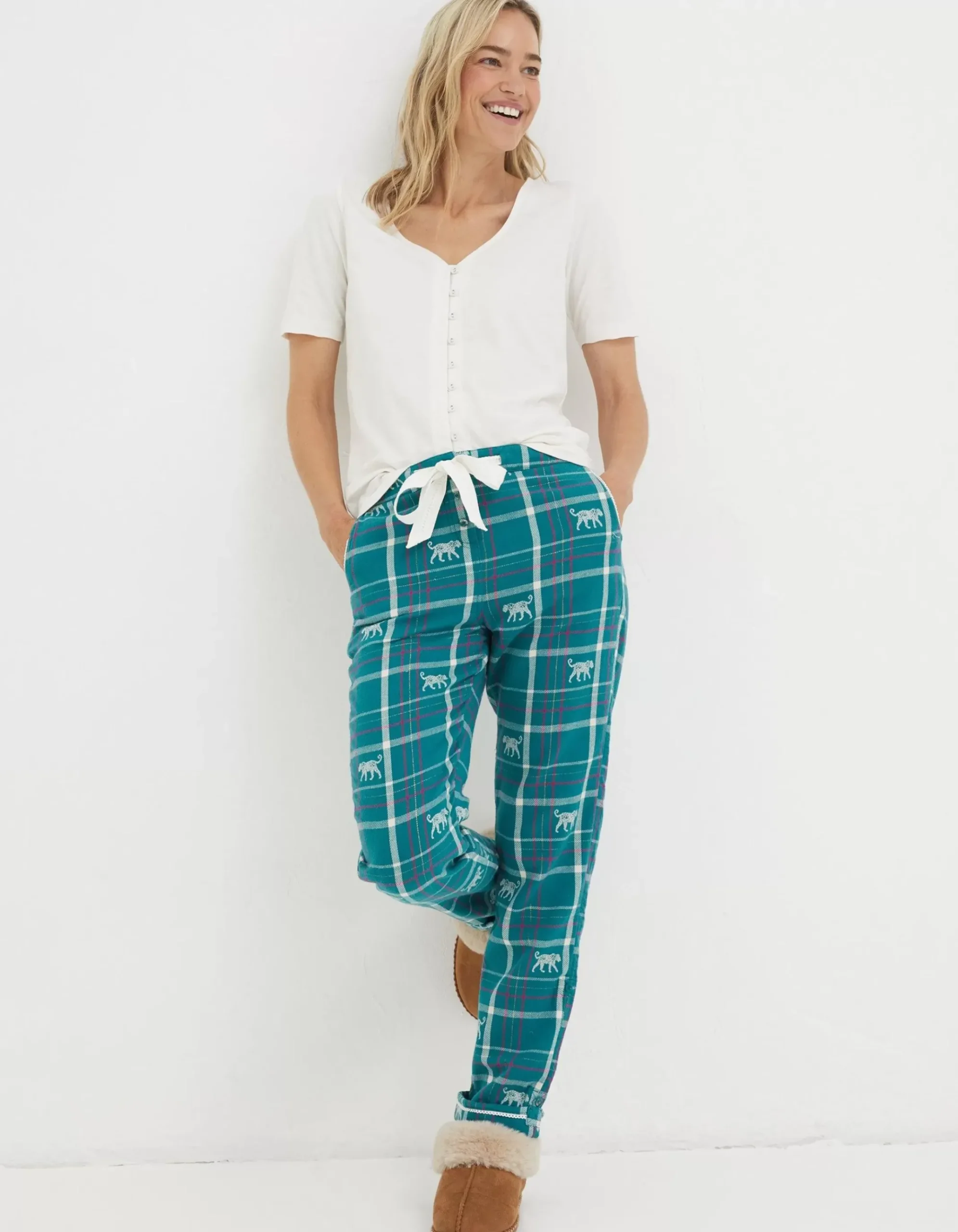 Sadie Snow Leopard Eva Pyjama Bottoms