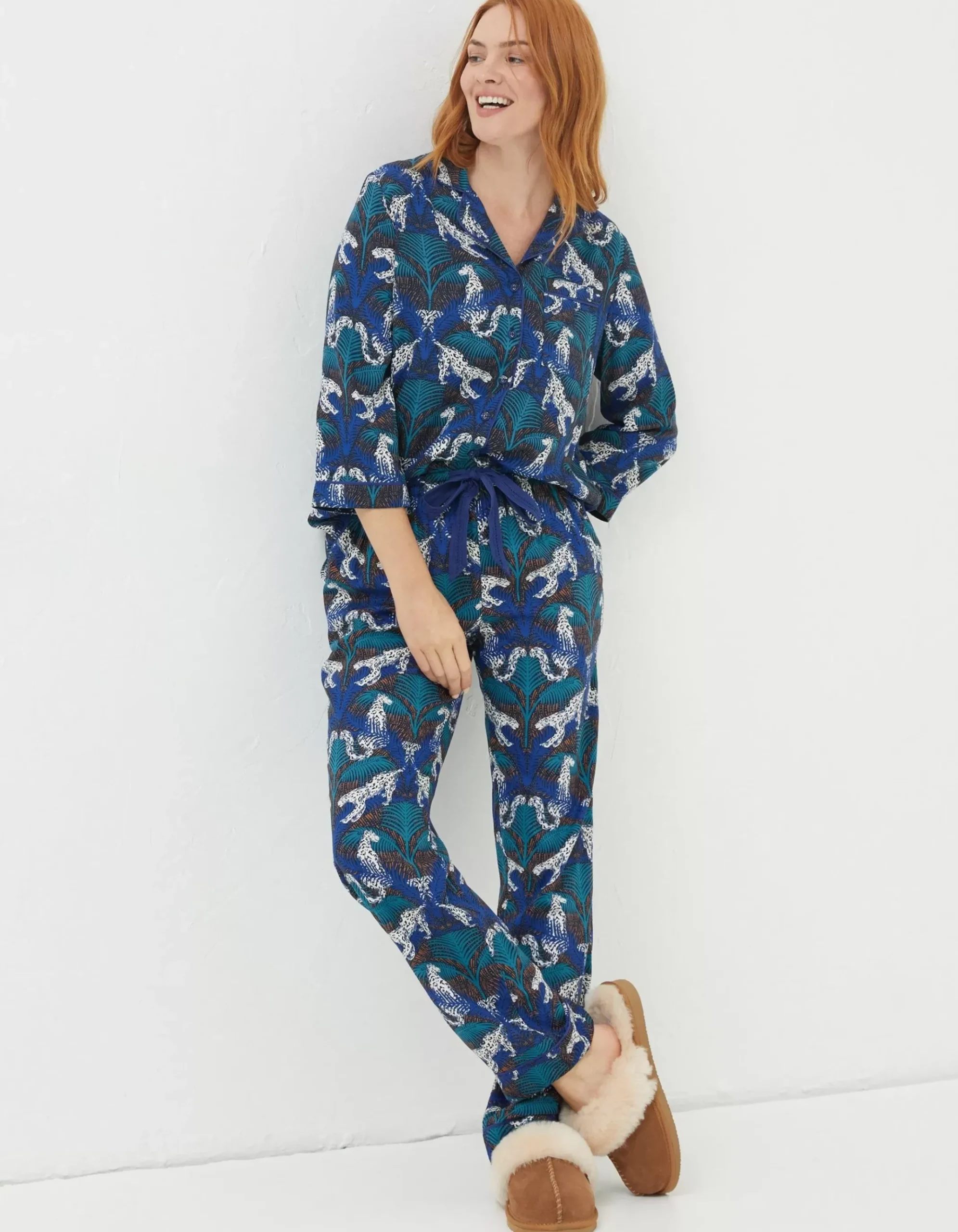 Sadie Snow Leopard Pyjama Bottoms