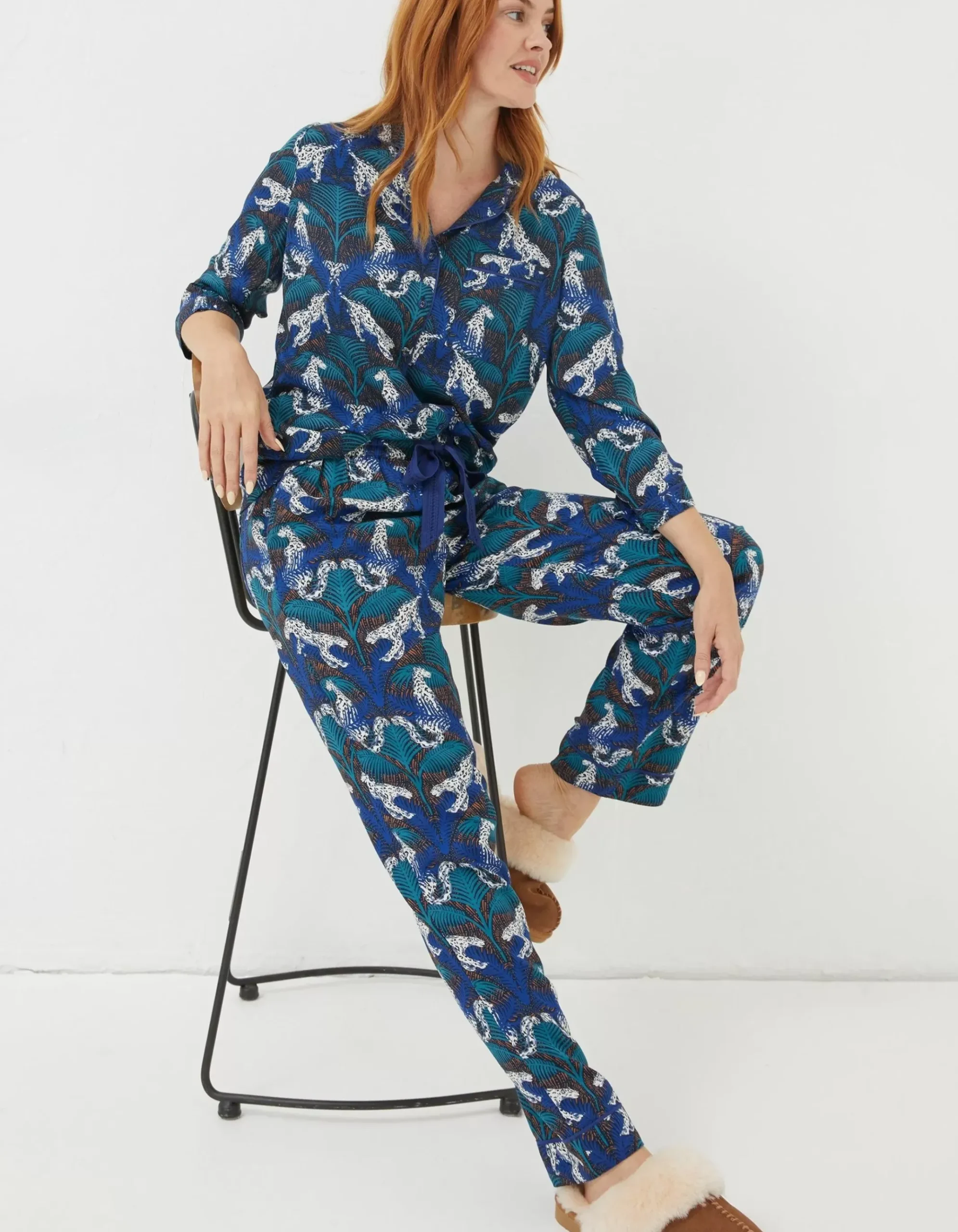Sadie Snow Leopard Pyjama Bottoms