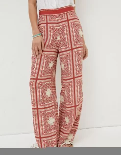 Scarf Print Palazzo Trousers