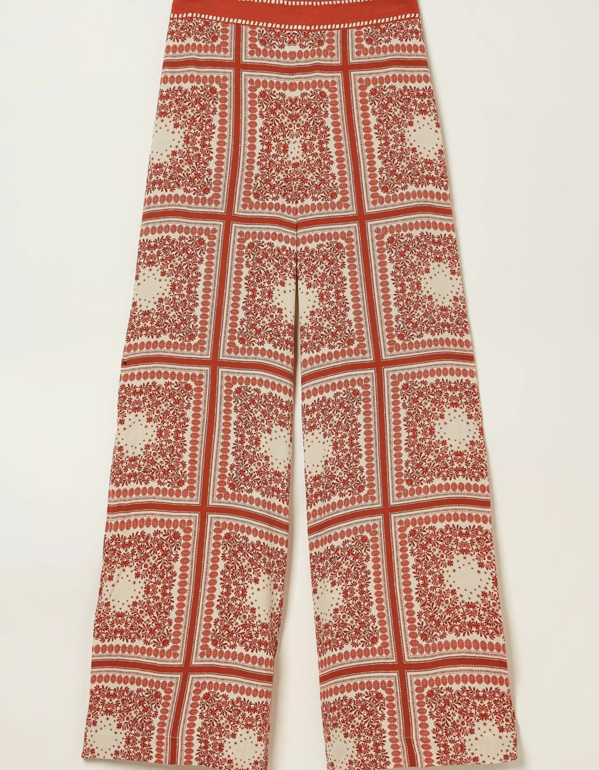 Scarf Print Palazzo Trousers