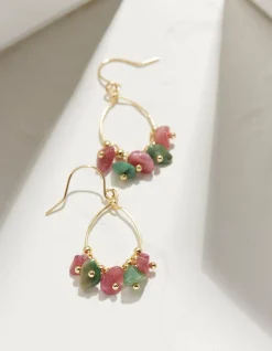 Semi Precious Stone Drop Earrings