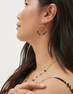 Semi Precious Stone Hoops
