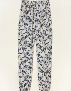 Shirred Batik Flowers Trousers