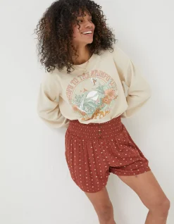 Shirred Clip Geo Shorts