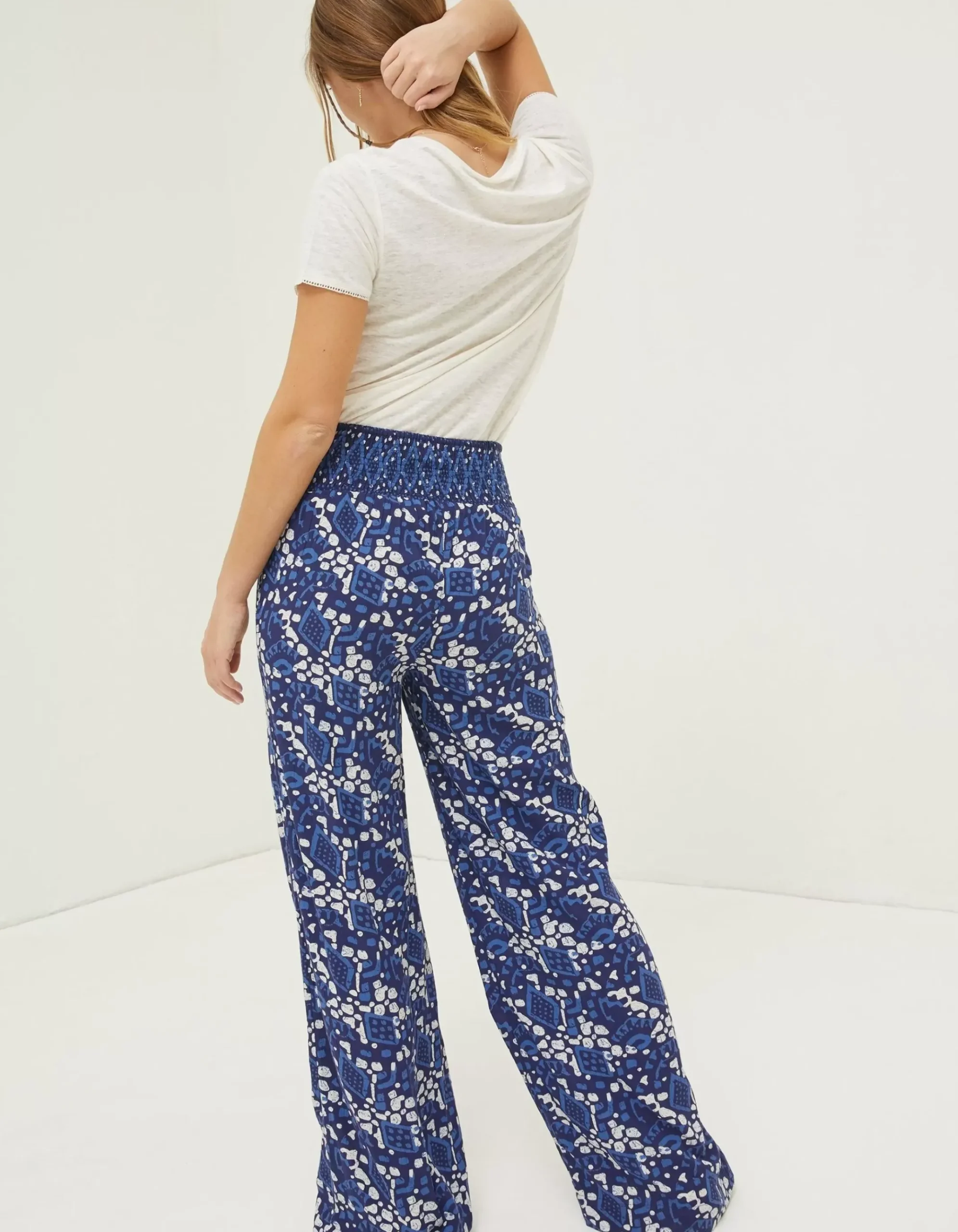 Shirred Geo Batik Palazzo