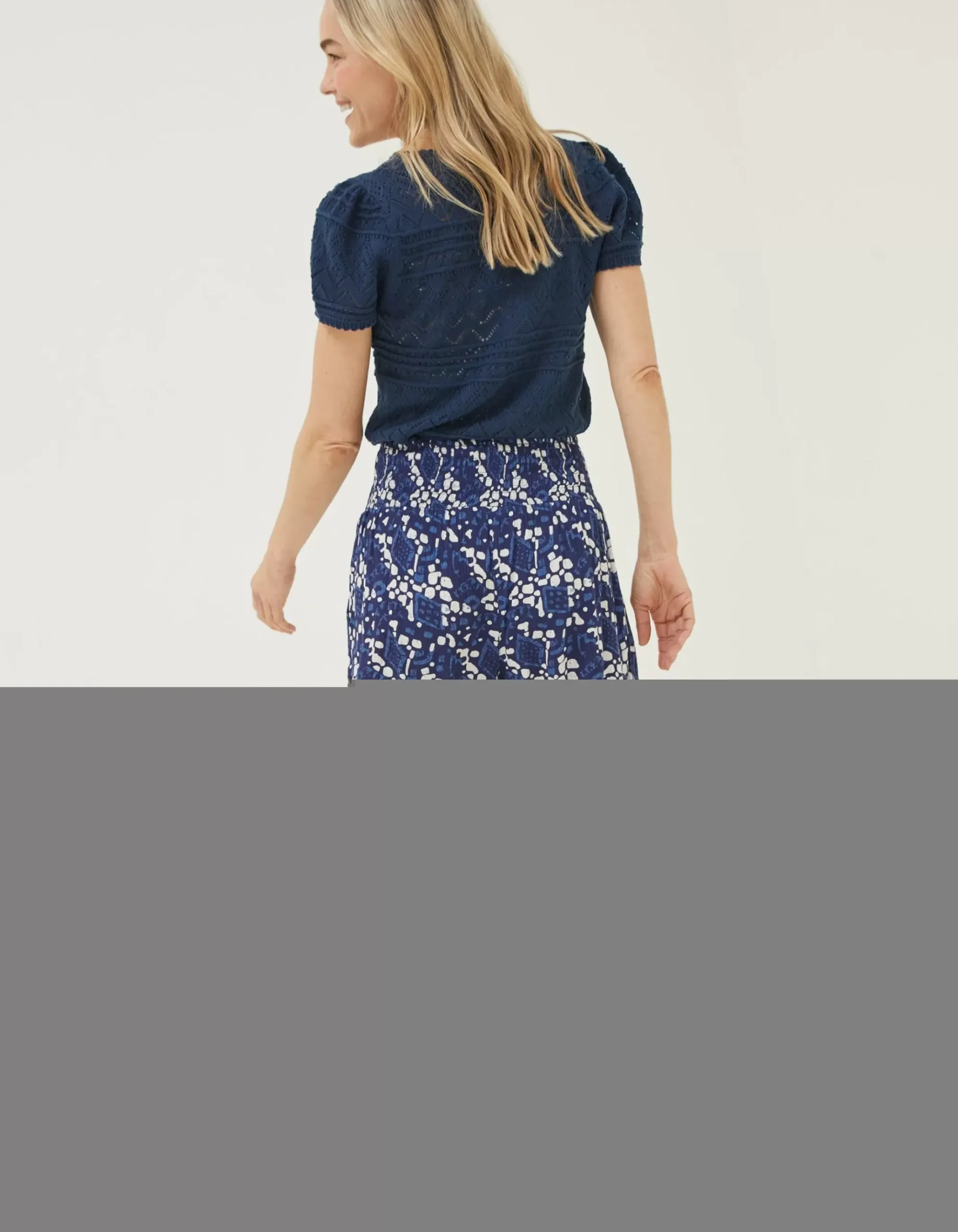 Shirred Geo Batik Shorts