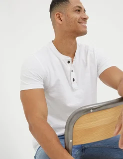 Short Sleeve Slub Henley T-Shirt