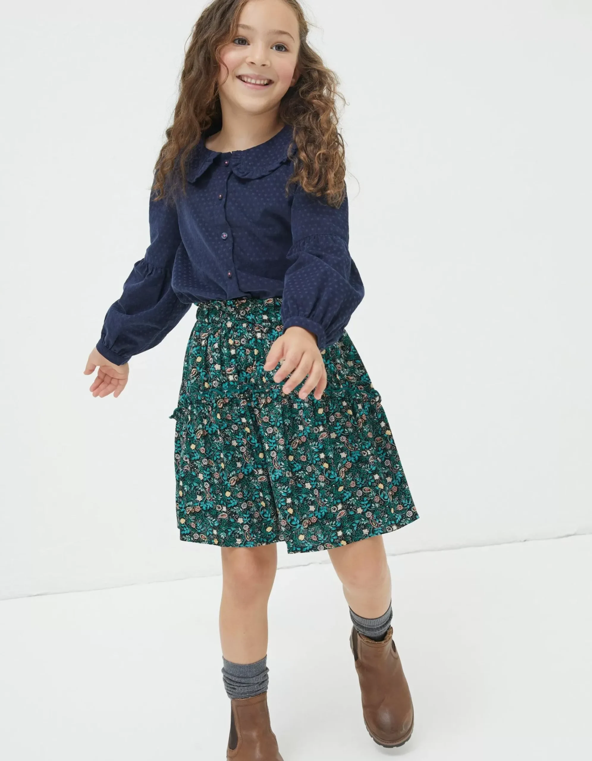 Sia Evergreen Floral Skirt
