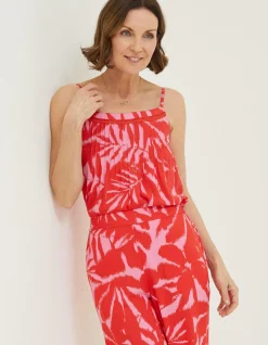 Sian Ikat Leaves Cami Top