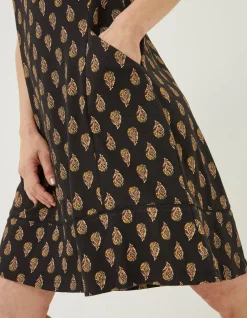 Simone Woodblock Jersey Dress
