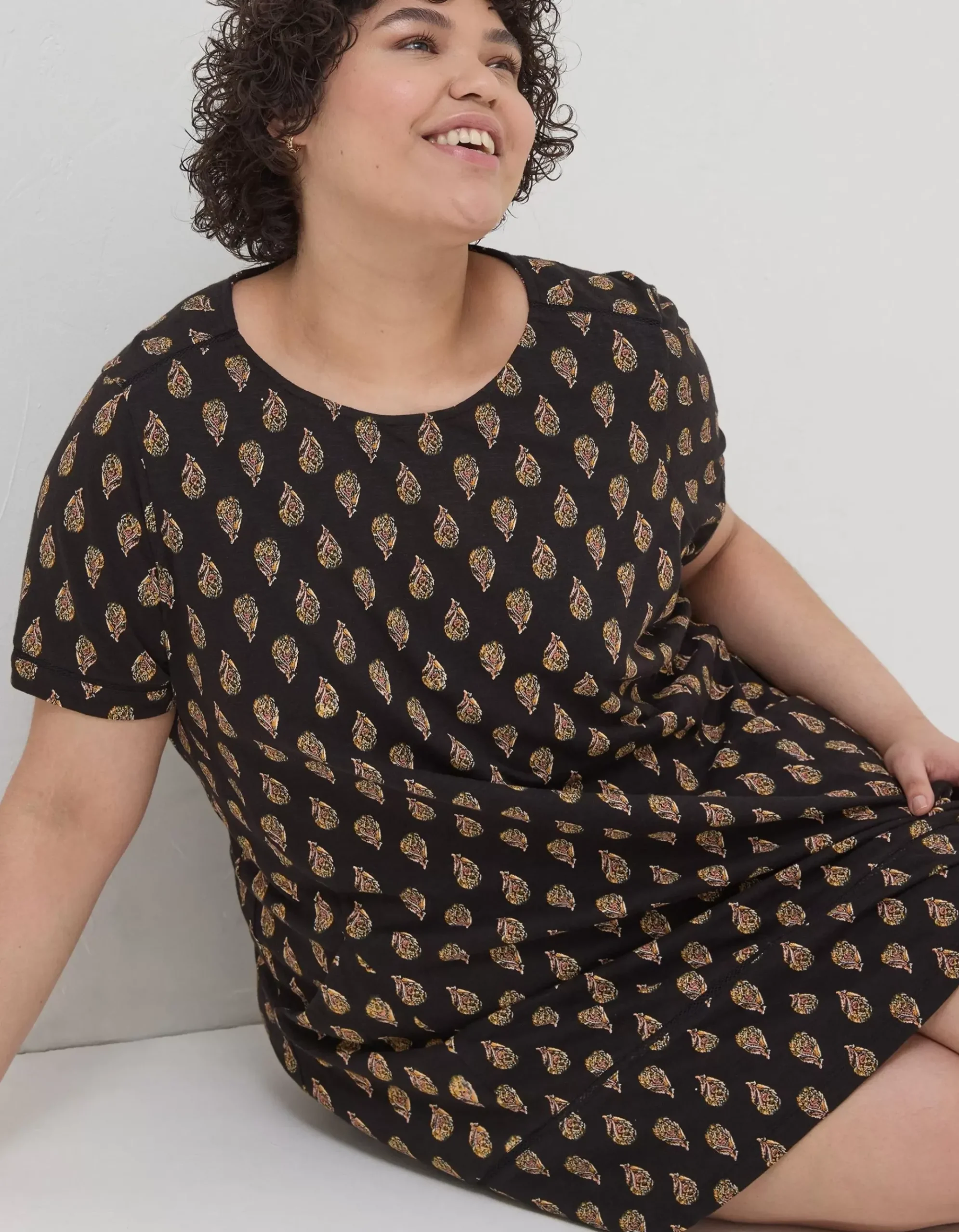 Simone Woodblock Jersey Dress