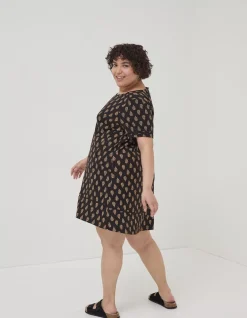 Simone Woodblock Jersey Dress