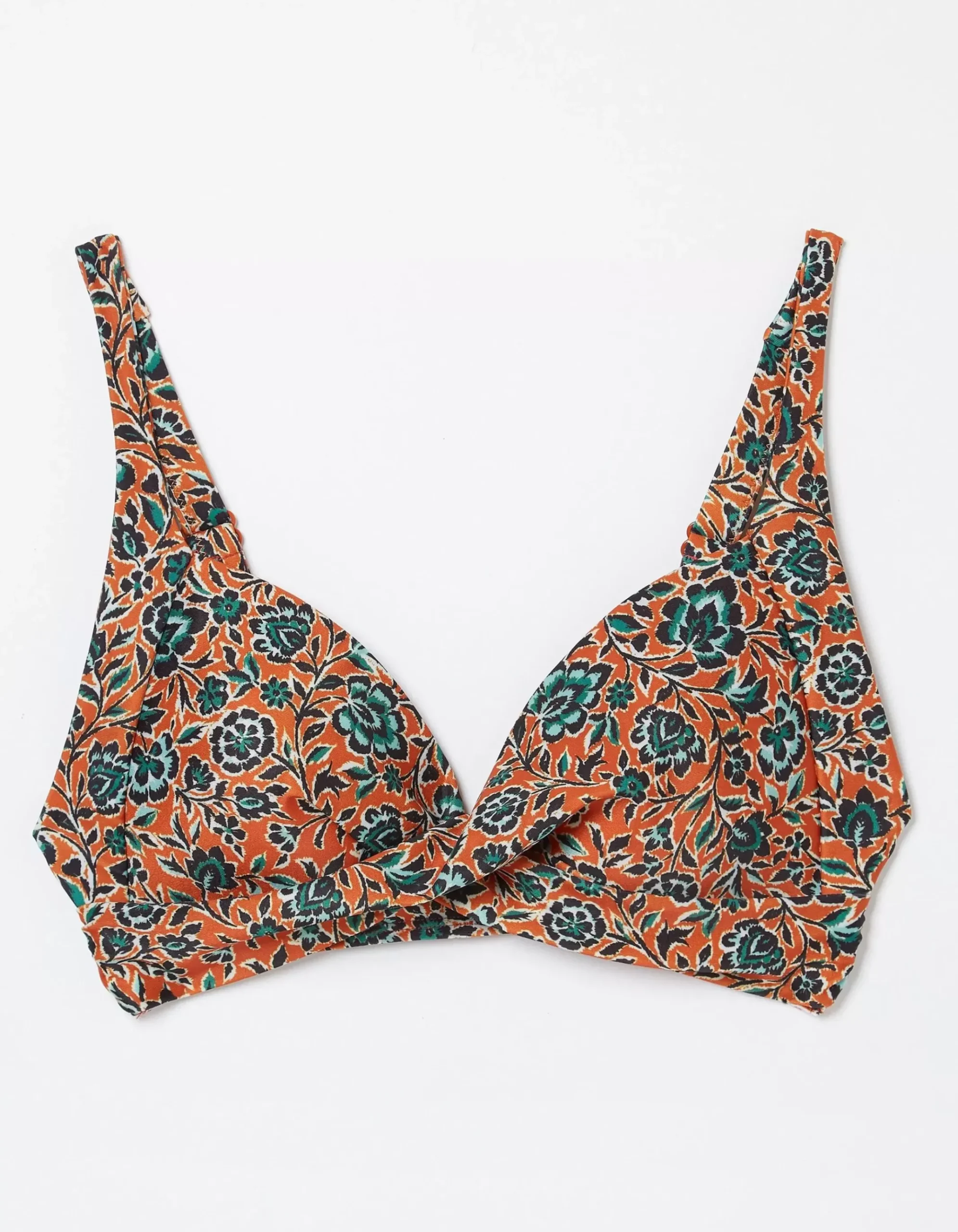 Sketched Floral Twist Bikini Top