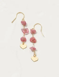 Stone And Heart Earrings