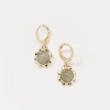 Stone Flower Drop Earrings
