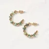 Stone Hoop Earrings