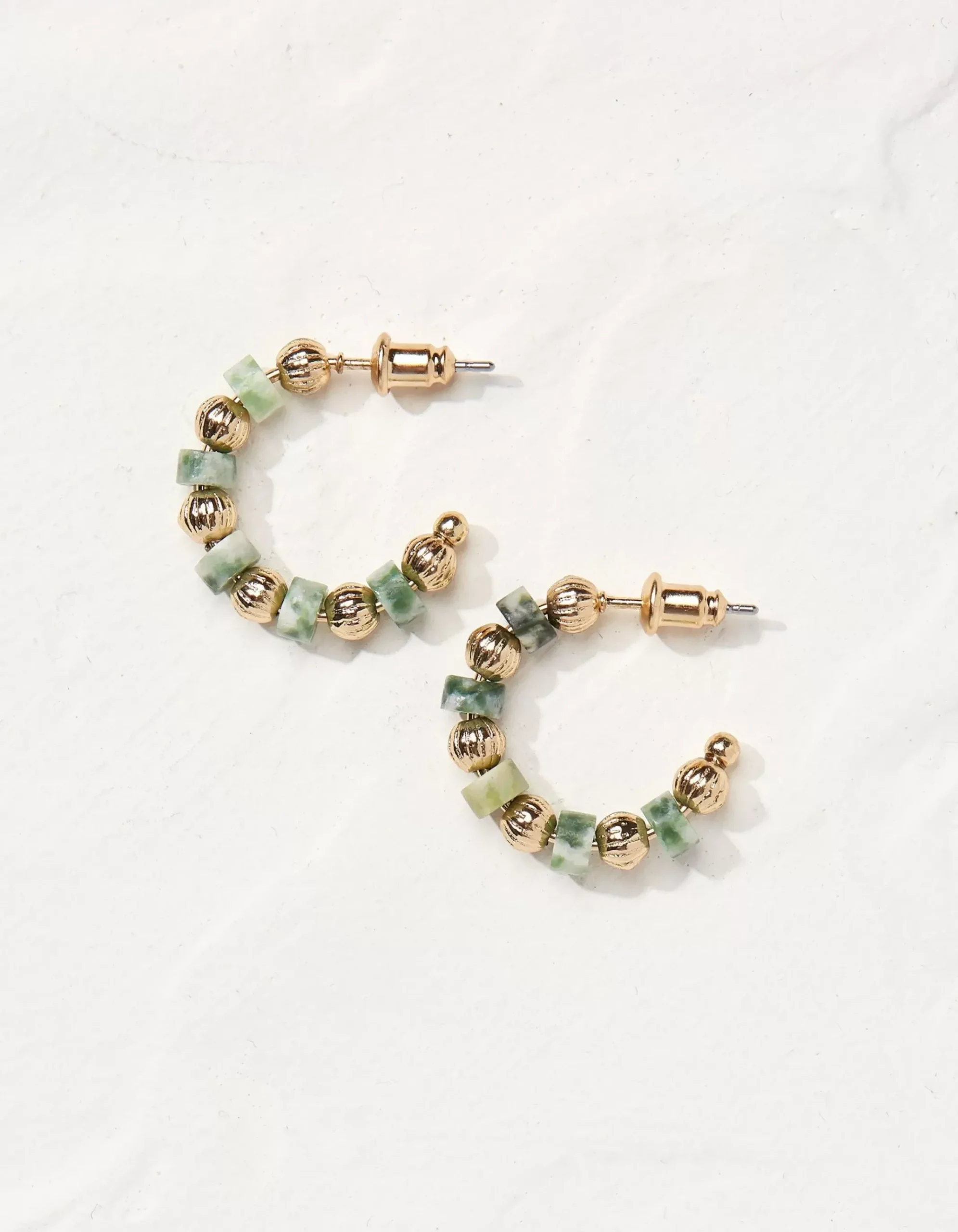 Stone Hoop Earrings