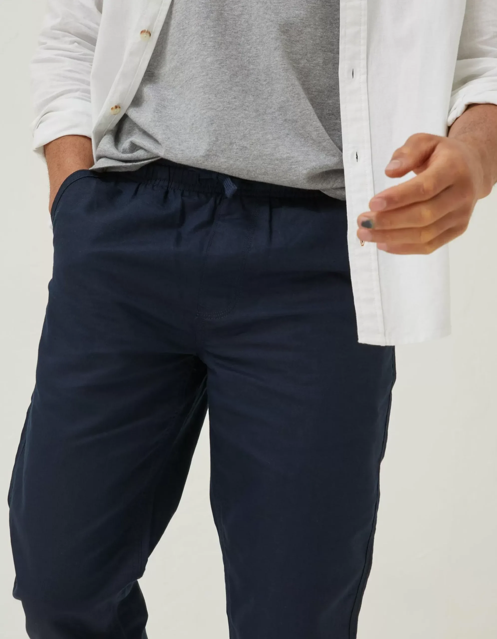 Straight Cotton Linen Trousers