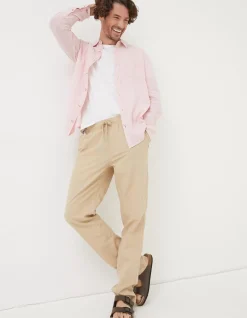 Straight Cotton Linen Trousers
