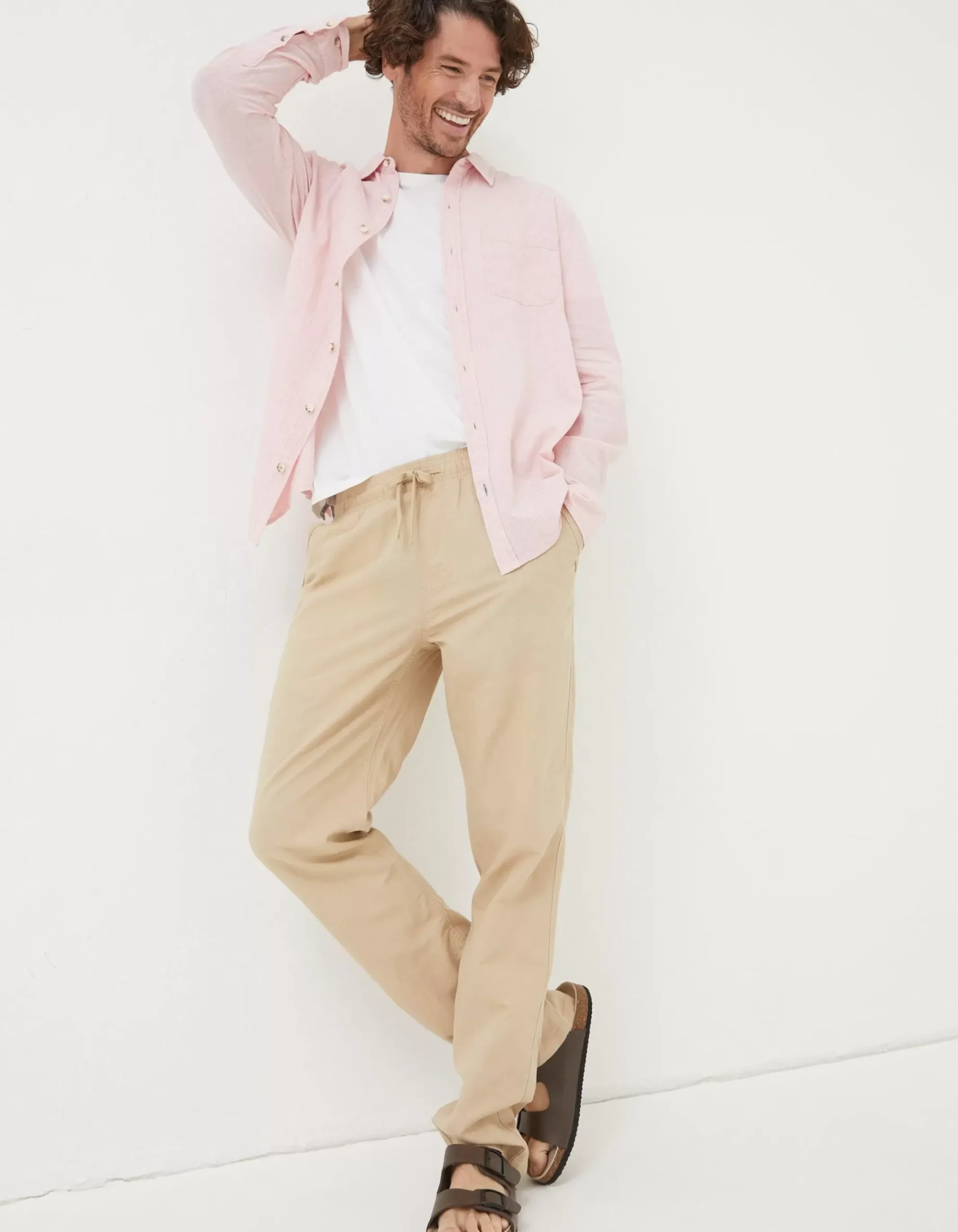Straight Cotton Linen Trousers