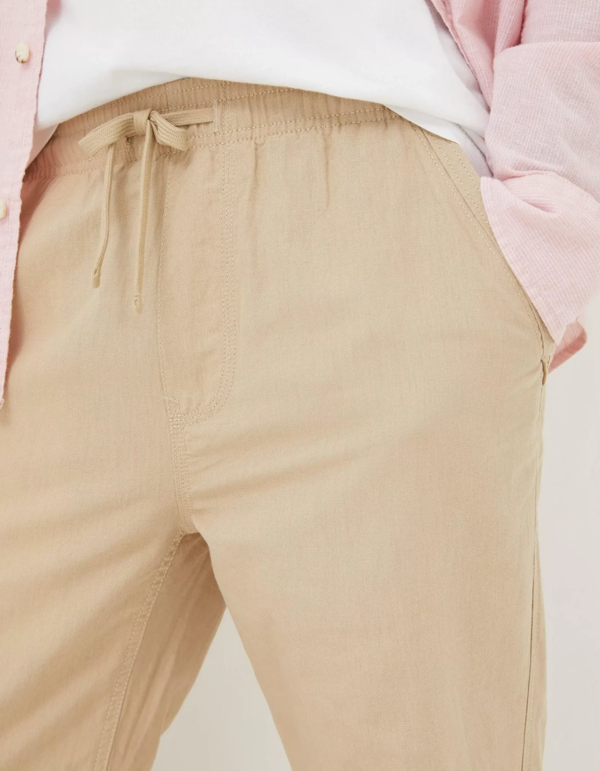 Straight Cotton Linen Trousers