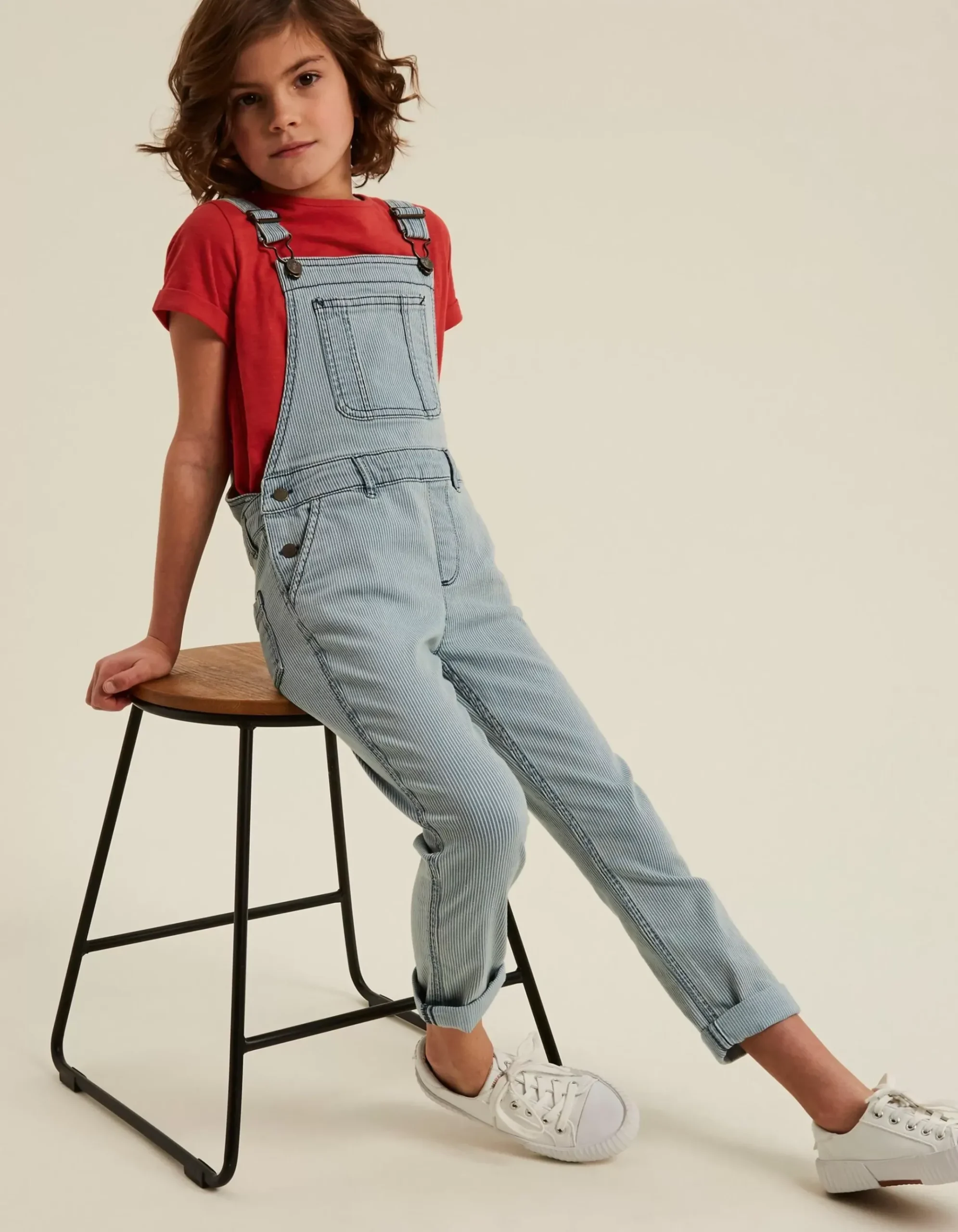 Stripe Denim Dungarees