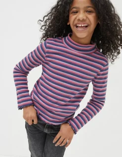 Stripe Rollneck Jersey T-Shirt