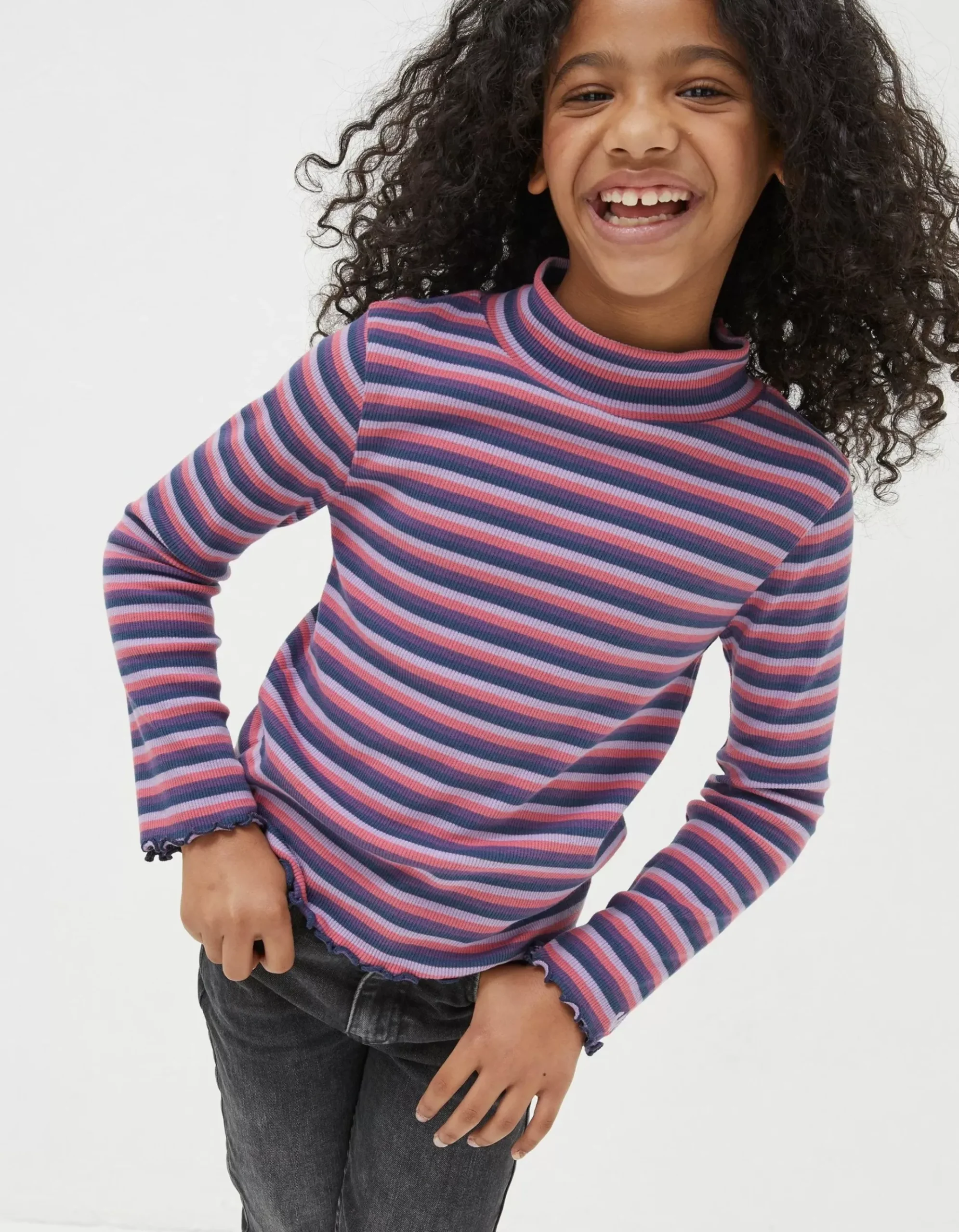 Stripe Rollneck Jersey T-Shirt