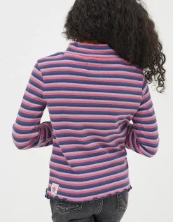 Stripe Rollneck Jersey T-Shirt