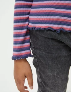 Stripe Rollneck Jersey T-Shirt