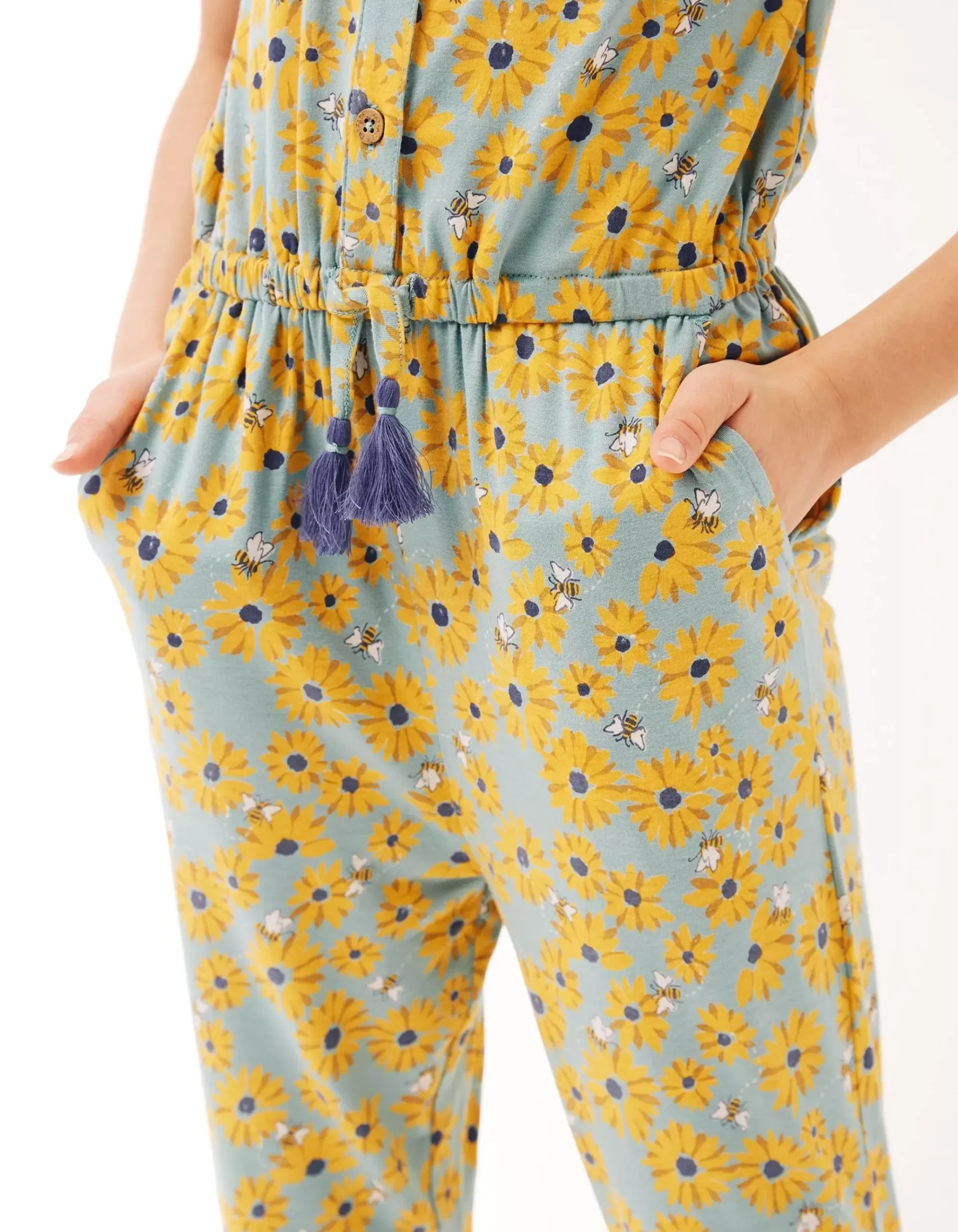 Sunflower Print Jumpsuit