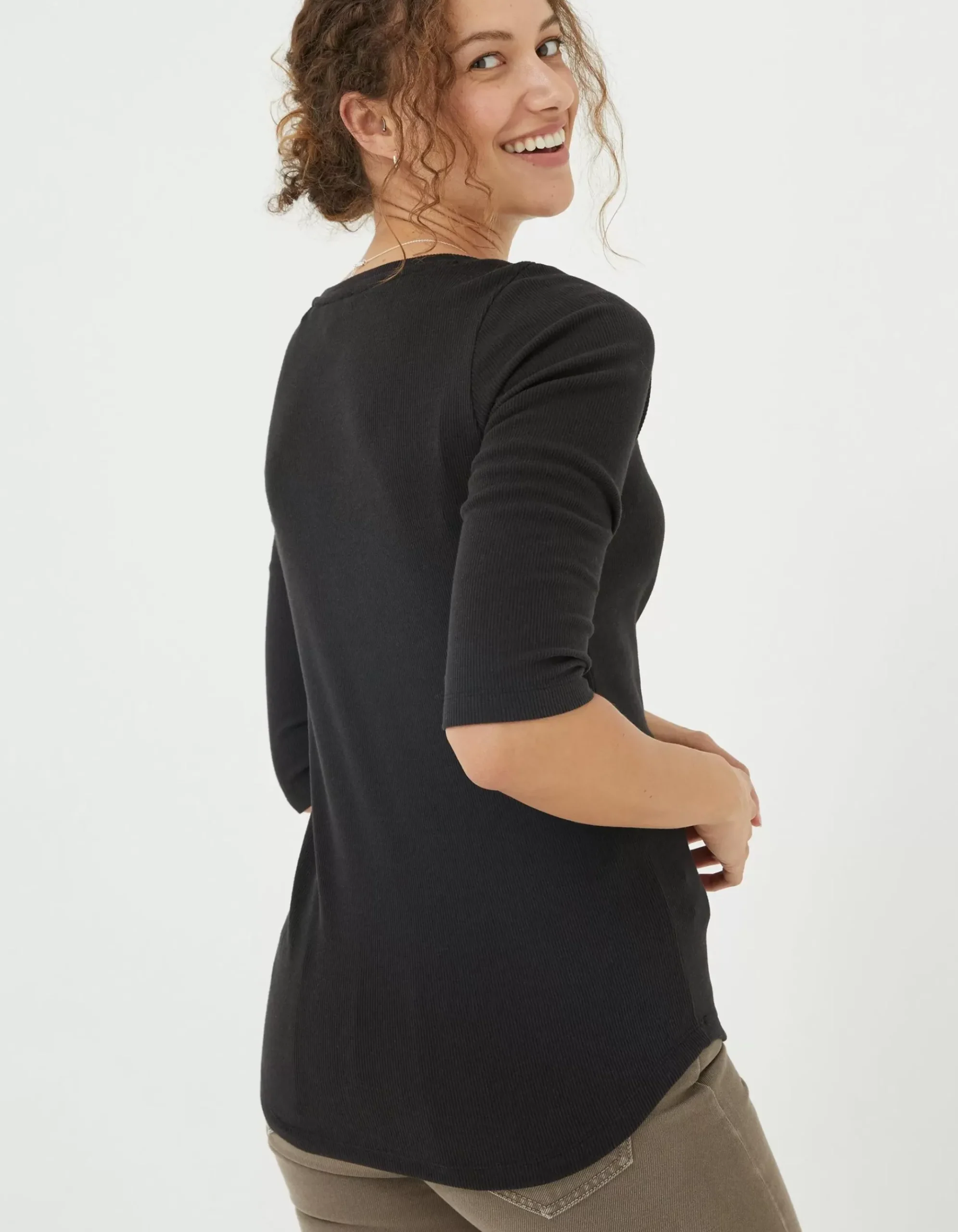 Susie Square Neck Rib Top