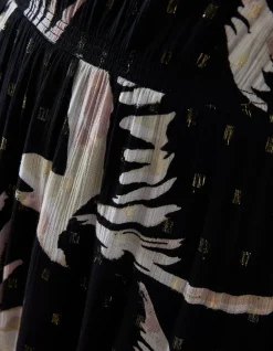 Swallow Print Elaine Midi Dress