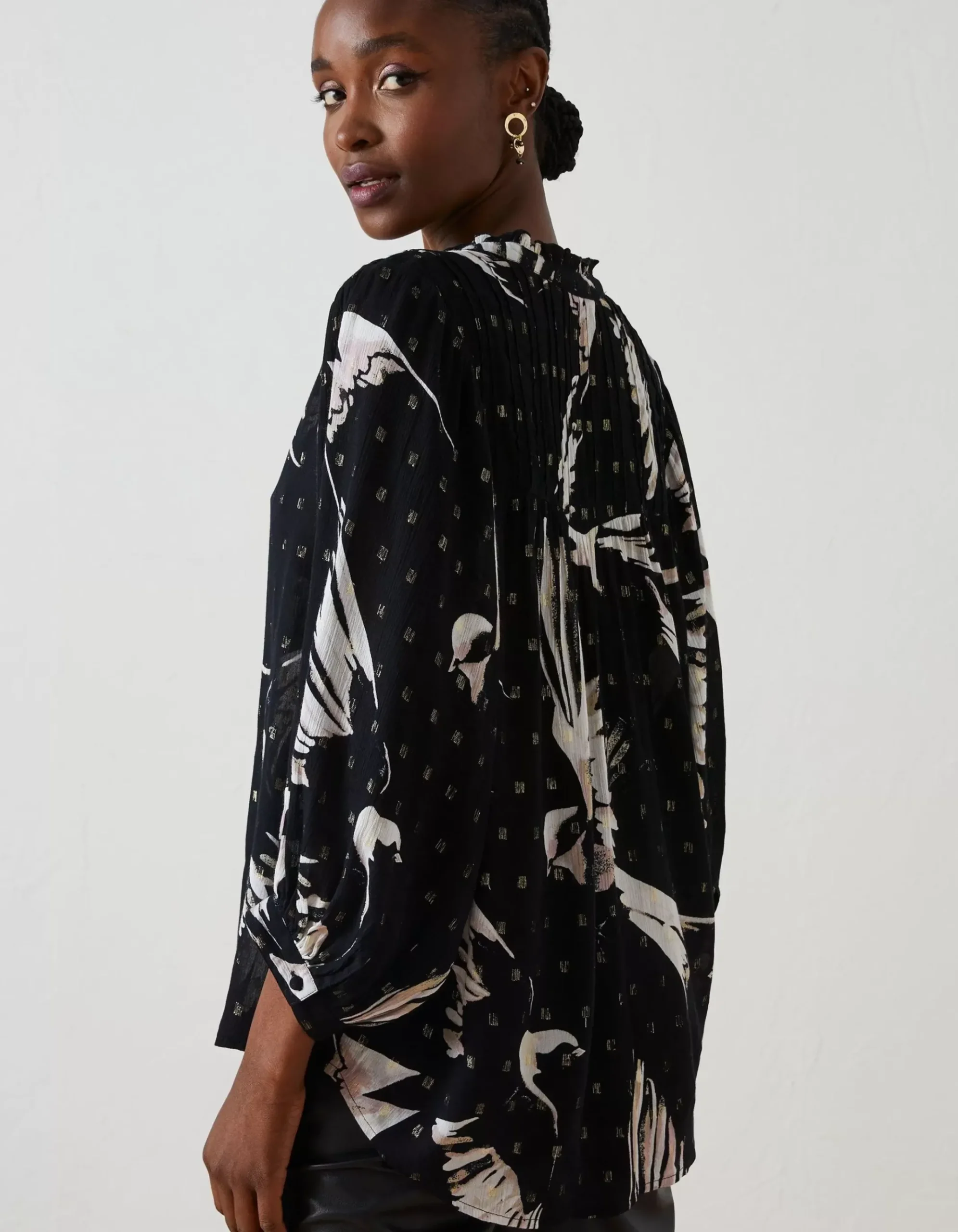 Swallow Print Evelyn Blouse