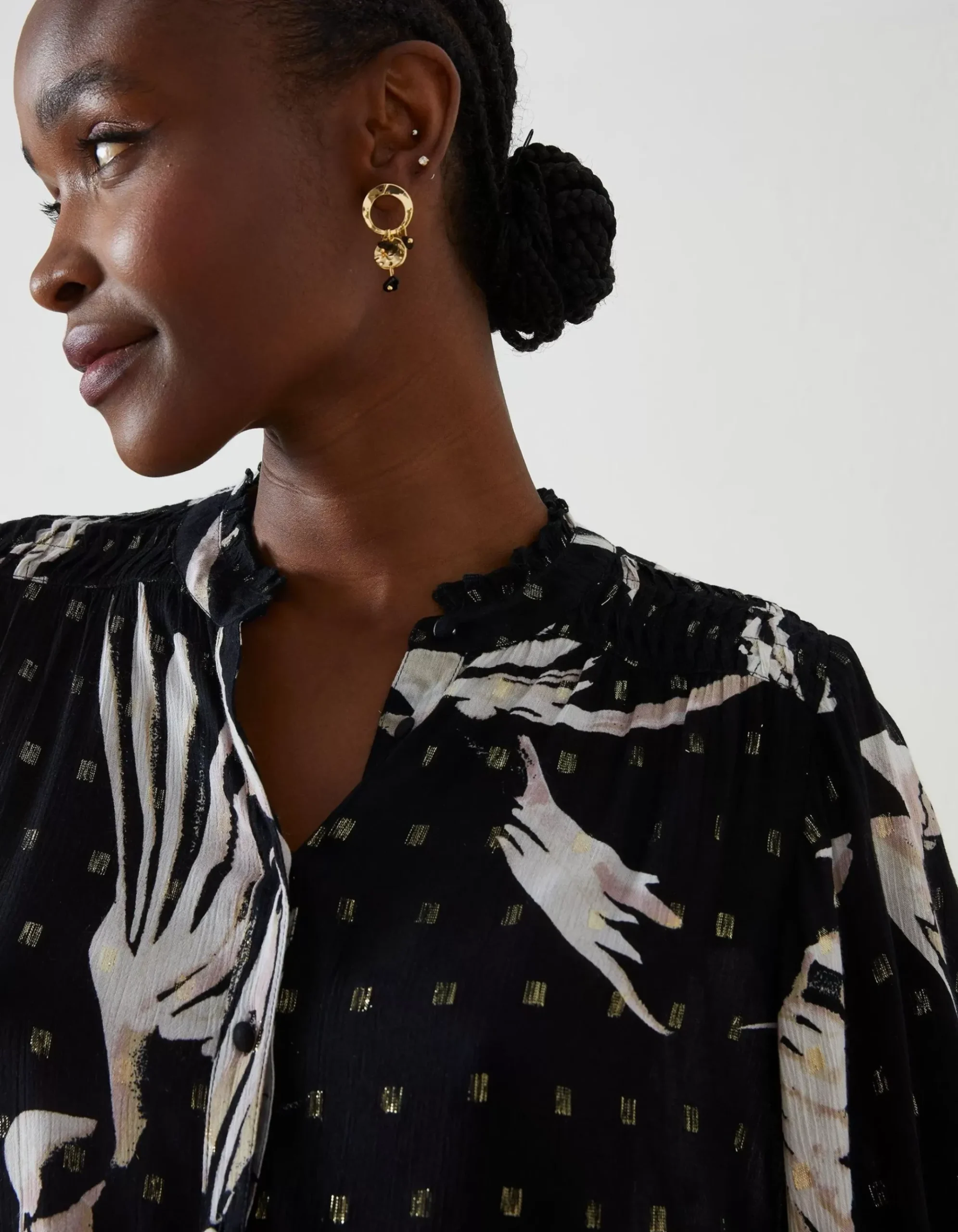 Swallow Print Evelyn Blouse