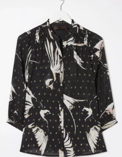 Swallow Print Evelyn Blouse